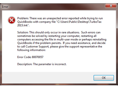 QuickBooks-error-message-80070057-screenshot