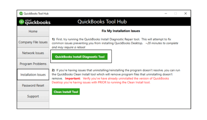 Use QB Tools Hub to fix QuickBooks Unrecoverable error