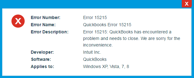 QuickBooks Error 15215