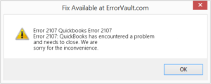 What Is QuickBooks Error 2107