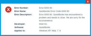 What Is QuickBooks Error 6000 80 and it's causes