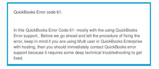 QuickBooks Error 61.