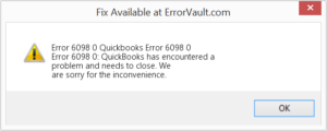 QuickBooks Error Code 6098