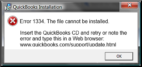 How to Solve The QuickBooks Installation Error 1334? quickbooks error 1334 The File Cannot be installaed Insert the QB CD and Retry